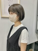 ヘアー アイス 御器所本店(HAIR ICI) 20代30代透明感暗髪アッシュブルーグレージュ丸みボブ