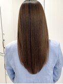 艶髪　ストレート　ベージュカラー　髪質改善　オージュア　酸熱