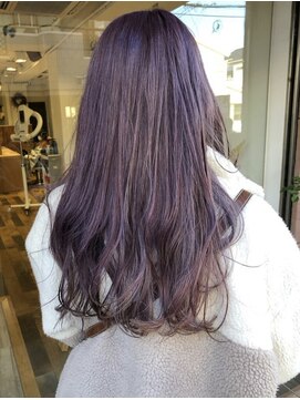 クラップス 杉田店(CLAPS) ロング/パープルブラウン/韓国風/ツヤ感/透明感カラー/波巻き