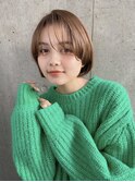 セシルカット大人かわいい美髪ネビージュマグネットカラー艶髪