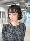 ボブ　ニュアンスパーマ　前髪あり　【博多】