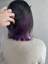 リンク(Link)&nbsp;紫インナーカラー/切りっぱなし/暗髪/お洒落カラー/ラベンダー