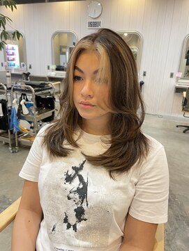 シェル 津山の手店(shel) フェイスフレーミングレイヤーカットインナーカラー