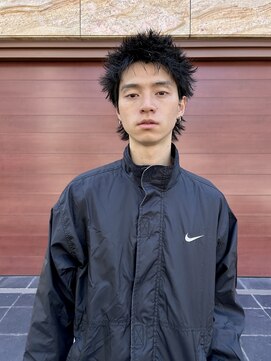 ヒュージ 表参道(huge) スパイキーショート/刈り上げなし/ニュアンスダウンパーマ/眉毛