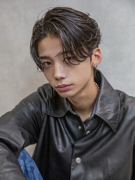 シティ(CITY) フェザーパーマブルーブラックサーフカールスパイキーショート