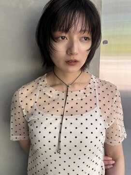 ミンクス 銀座店(MINX) MINX宇都　外はねレイヤーボブ/シースルーバング/暗髪