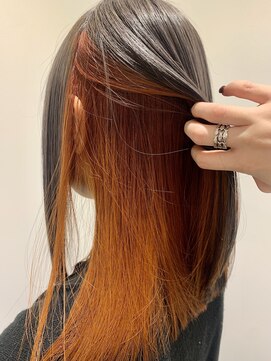 ルルバイアズール 草加店(LULU by azule) インナーカラー，オレンジ，ビビットカラー【草加】