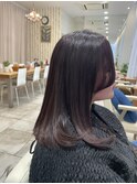 秋冬人気の艶髪ピンクブラウン×小顔レイヤー