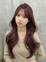 マウル ナゴヤ 名駅(MAEUL NAGOYA)&nbsp;レイヤーカット　くびれヘア　ワインレッド『桔川 恒』
