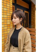 まわりと差がつく小顔ショート×まろみベージュ