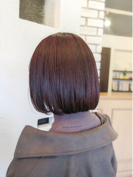 ピンクブラウン×ボブ