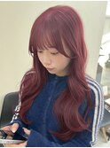 チェリーレッド/ワインレッド/ブリーチなしダブルカラー/表参道