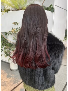 オーセンヘア(AUTHEN.HAIR) （mutsumi.）チェリーレッド*グラデーション
