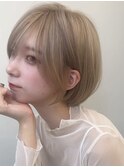 マレットヘアハイライト髪質改善オリーブグレーココアベージュ