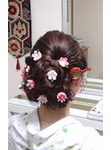 編み込みシニヨン
