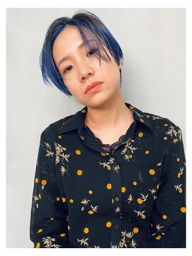 スティードトーキョー(Steed Tokyo) bang inner & gradation"dark blue" × short【Steed/立川】