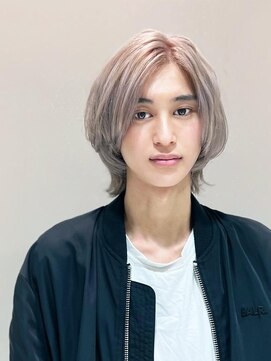 アース 新所沢店(HAIR&MAKE EARTH) プラチナベージュミディアムウルフ