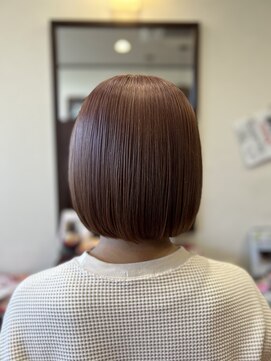 ヘアモード 美結(hair-mode) まとまり◎/甘すぎないハイトーンボブ/ピンクベージュ