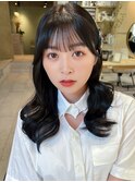 (韓国風/くびれヘア/縮毛矯正/前髪/韓国レイヤー/小顔)