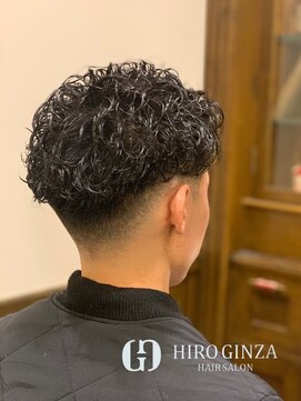 ヒロギンザ 上野店(HIRO GINZA) メンズパーマ 七三ツーブロックビジネスショートヘア