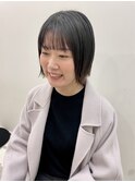 シースルーバンク×パツっとボブ