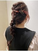 編みおろしアレンジ・ヘアセット