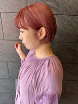 フレーム なんば店(FRAME)&nbsp;▲コーラルピンク×ショートボブ