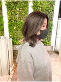 レイヤーカットハイライトダブルカラーインナカラーミディアム