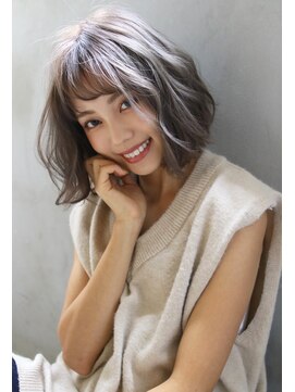 ロゼ 新大宮(ROSE) 【ROSE】ボブ＿ブリーチ＿ダブルカラー＿グレージュ