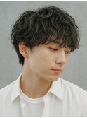 秋田シャドウパーママッシュ緩めスパイラルパーマセンターパート