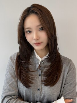 レイヤーカット/顔周りレイヤー/内巻き