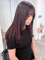 ミュラ(mulah)&nbsp;ラベンダーピンク暖色カラー＊顔まわりレイヤーカットロング