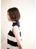 ナチュラルショートボブ&スモーキーアッシュブラウン
