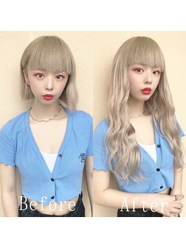 あるじゃんすー 梅田店 ミルクティーベージュ#シールエクステ#小顔ヘア#エクステ#梅田