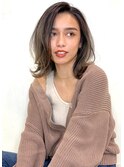 ひし形シルエットロングボブシアーカラー