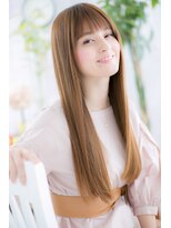 ミック 日暮里店(miq) シースルーバングミルクベージュツヤ髪スーパーロングc1