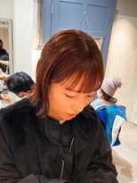ルーカス(LUCAS)&nbsp;切りっぱなしボブで大人かわいいコーラルオレンジ！！！