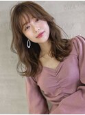 韓国レイヤーセミロング巻きやすいヘア