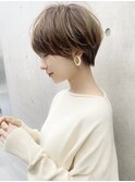 大人可愛い前髪ありのひし形マッシュショートパーマ３0代４0代