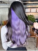 ◯アクセントカラーインナーカラーパープルアンブレカラーデジパ