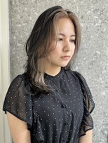 サンク 原宿 表参道(cinq)&nbsp;フェイスフレーミングインナーカラーボブホワイトベージュ30代