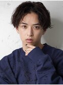 センターパート ツイストスパイラルパーマ