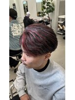 ジュール メンズ 大分(Joule men's)&nbsp;フェザーパーマ/レッドメッシュ/ハイライトカラー/[大分駅]