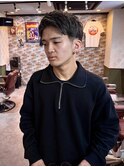 アップバングショートハイライトメッシュ立川メンズカット