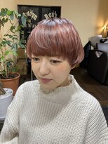 サムブリッジ(SOMEBRIDGE)&nbsp;☆サーモンピンクカラー×マッシュショート★（SOMEBRIDGE亀有）