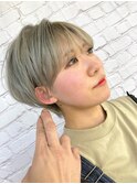 【のぼり坂】ハイトーングレージュ×ショート！