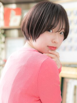 カバーヘア イヴ 戸頭店(COVER HAIR EVE) 黒髪くすみカラーミニボブショートマッシュa戸頭20代30代40代
