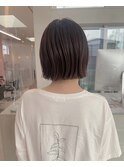 ほんのりパープル×ストレートボブ