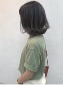 アッシュグレー_マロンベージュ Aラインボブ かきあげ