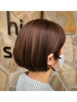 ナチュラルハイセンス 本店(natural high sense) 丸みミニボブ×ローライトスモーキー 似合わせカット/町屋駅